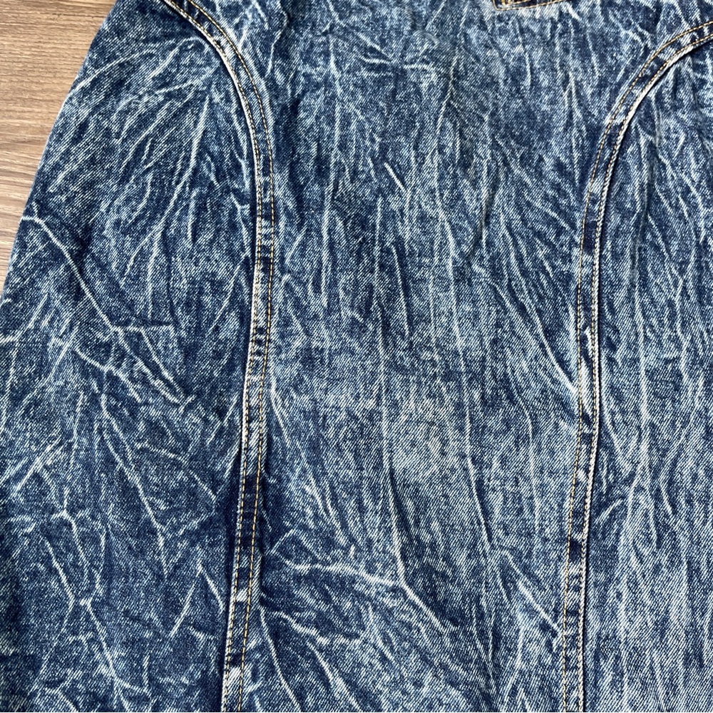 Vintage 80’s Chemin De Fer Acid Wash Midi Denim Pencil Skirt - Picture 2 of 7